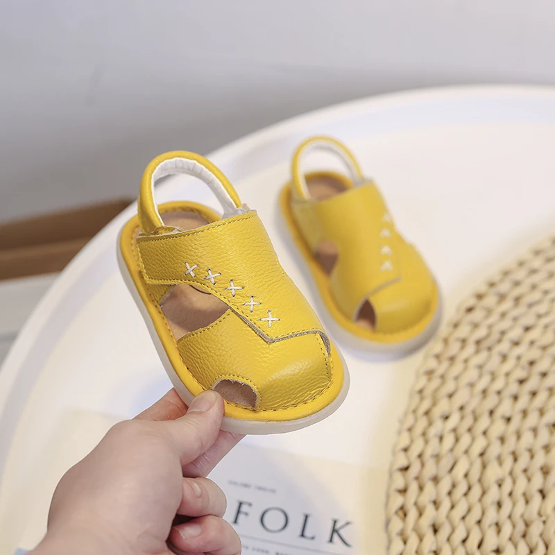 包头真皮男宝沙滩鞋凉鞋宝宝韩版镂空透气软底学步鞋夏季新款1866