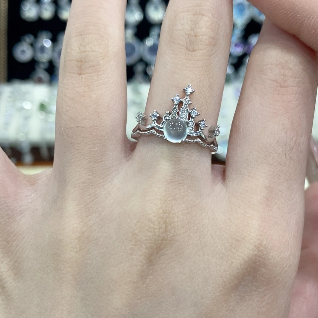 蛇纹石玉银S925镶嵌戒指