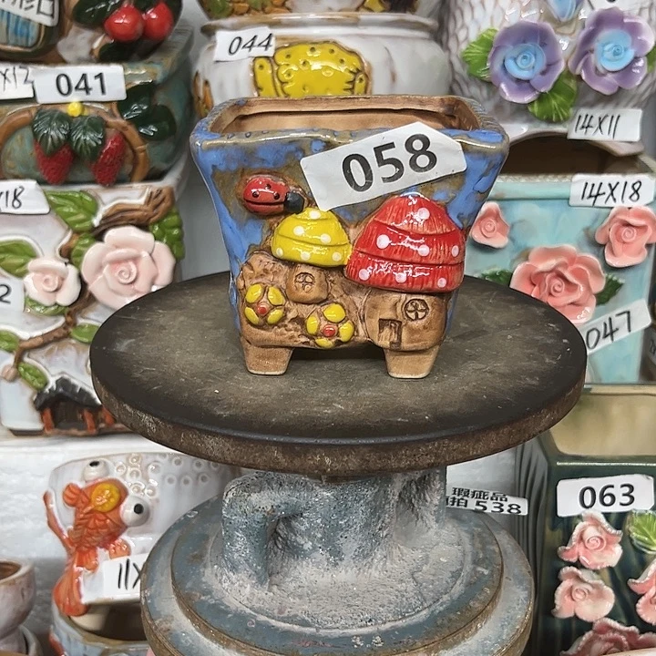 紫砂花盆粗陶材质多肉花盆