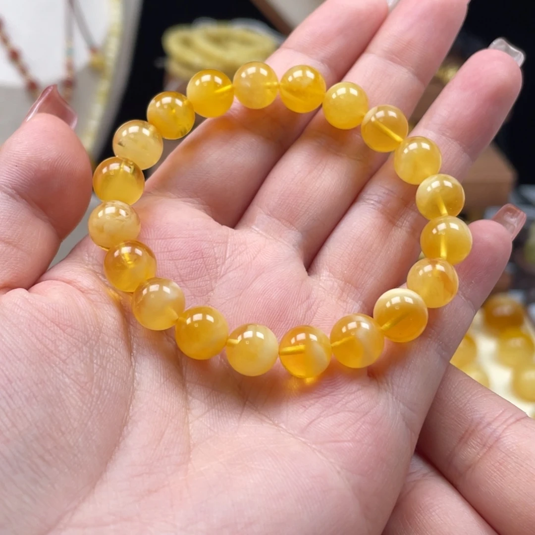 琥珀未镶嵌珠宝奇石手串