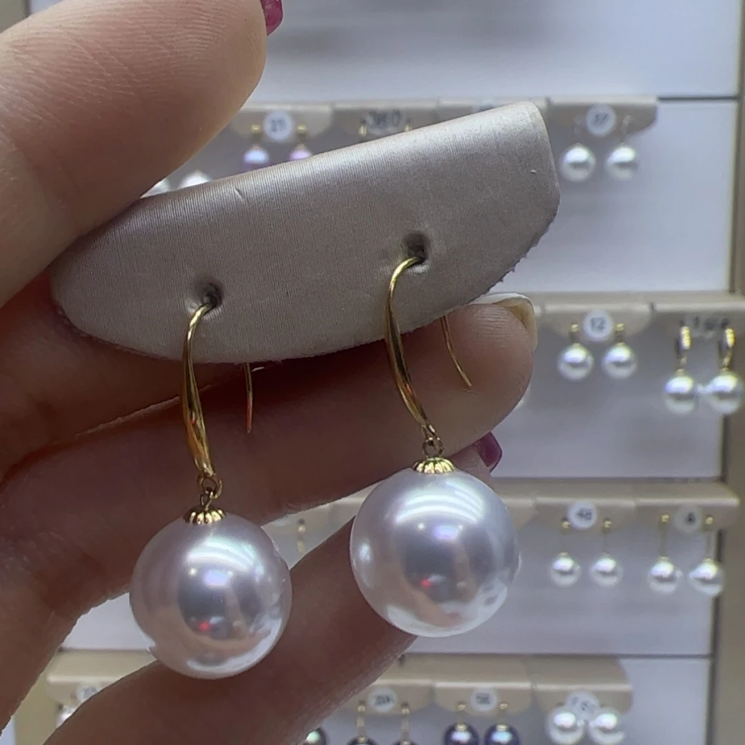淡水珍珠耳饰18K金镶嵌