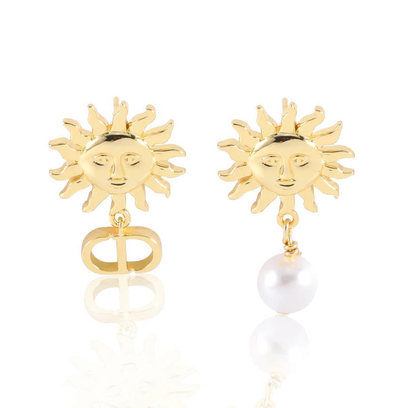 CD/镀K金 CNC精工 太阳花高奢时尚耳钉(X160)