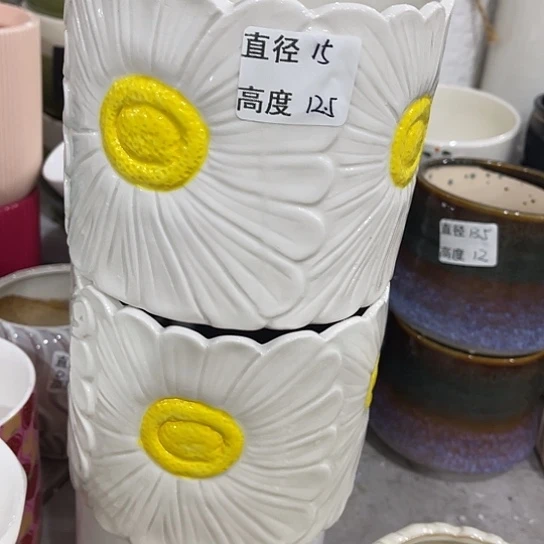 多肉绿植陶瓷花盆9.9包邮，有孔