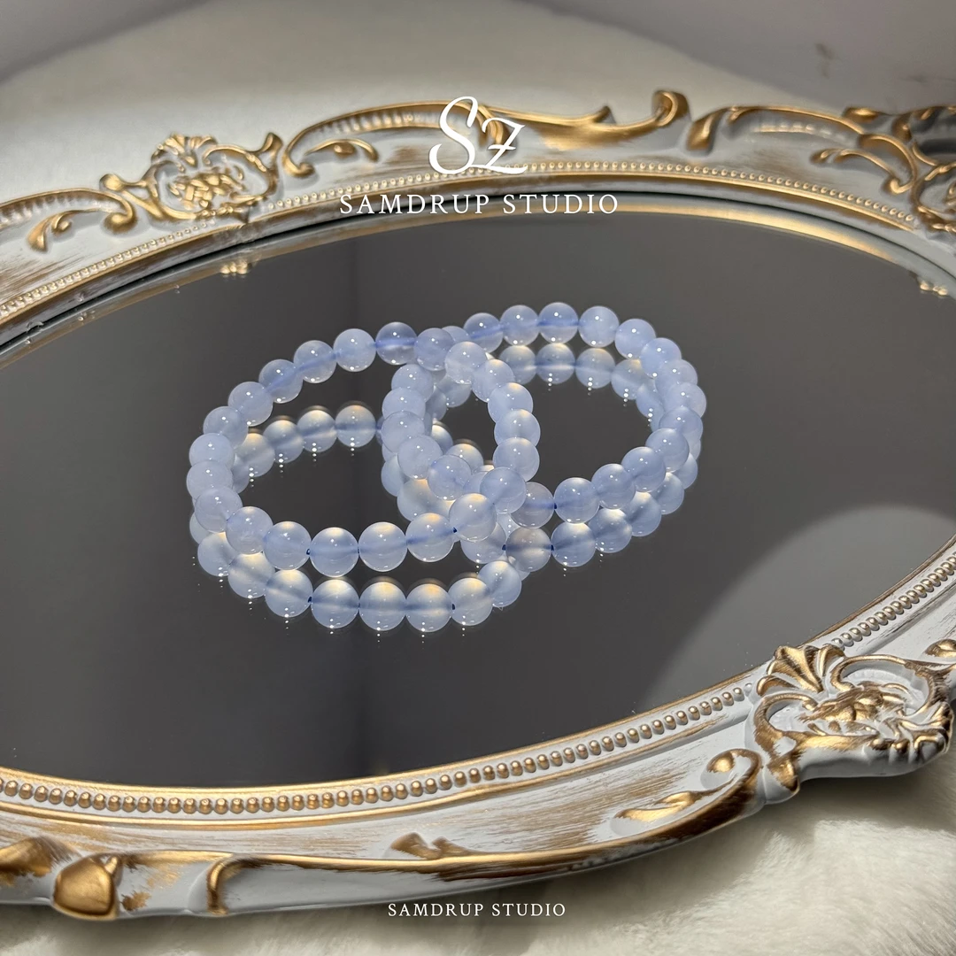 【桑珠Samdrup】蓝玉髓女款手串约8-9mm 夏日海洋的味道