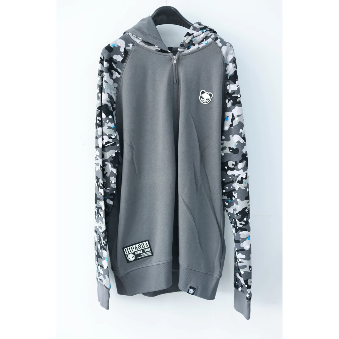 男FLIGHT迷彩拼接拉链卫衣