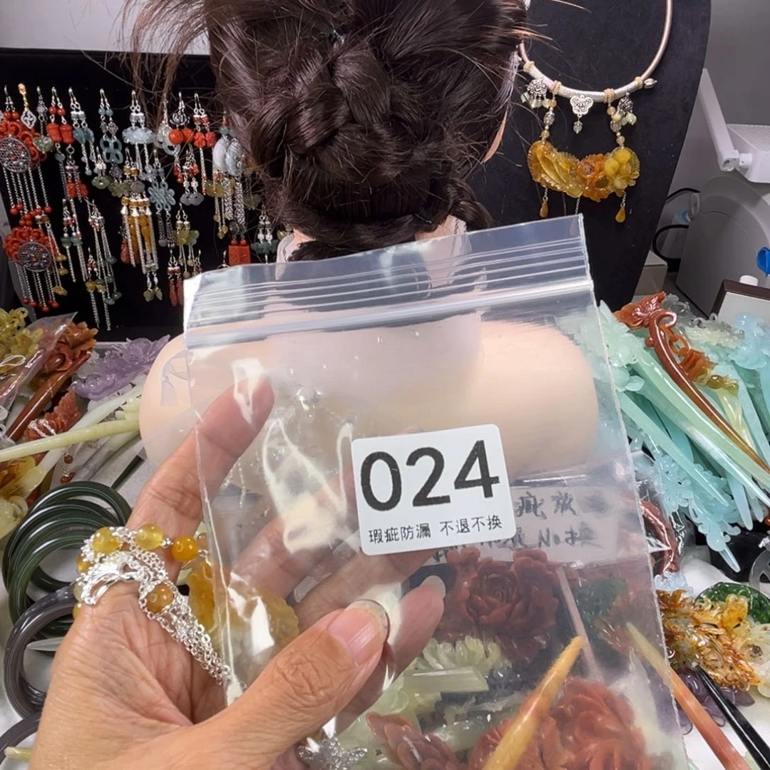 未镶嵌岫玉发饰傻*晴