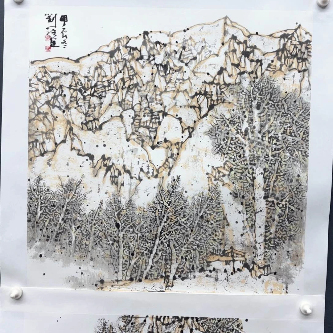 国画阿*儿刘路斗方山水