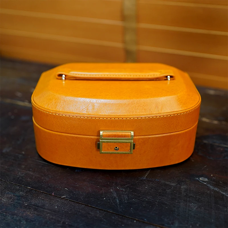 【西部印像】 (美式复古）手工皮具多功能挂件方形首饰盒-ZD-6699