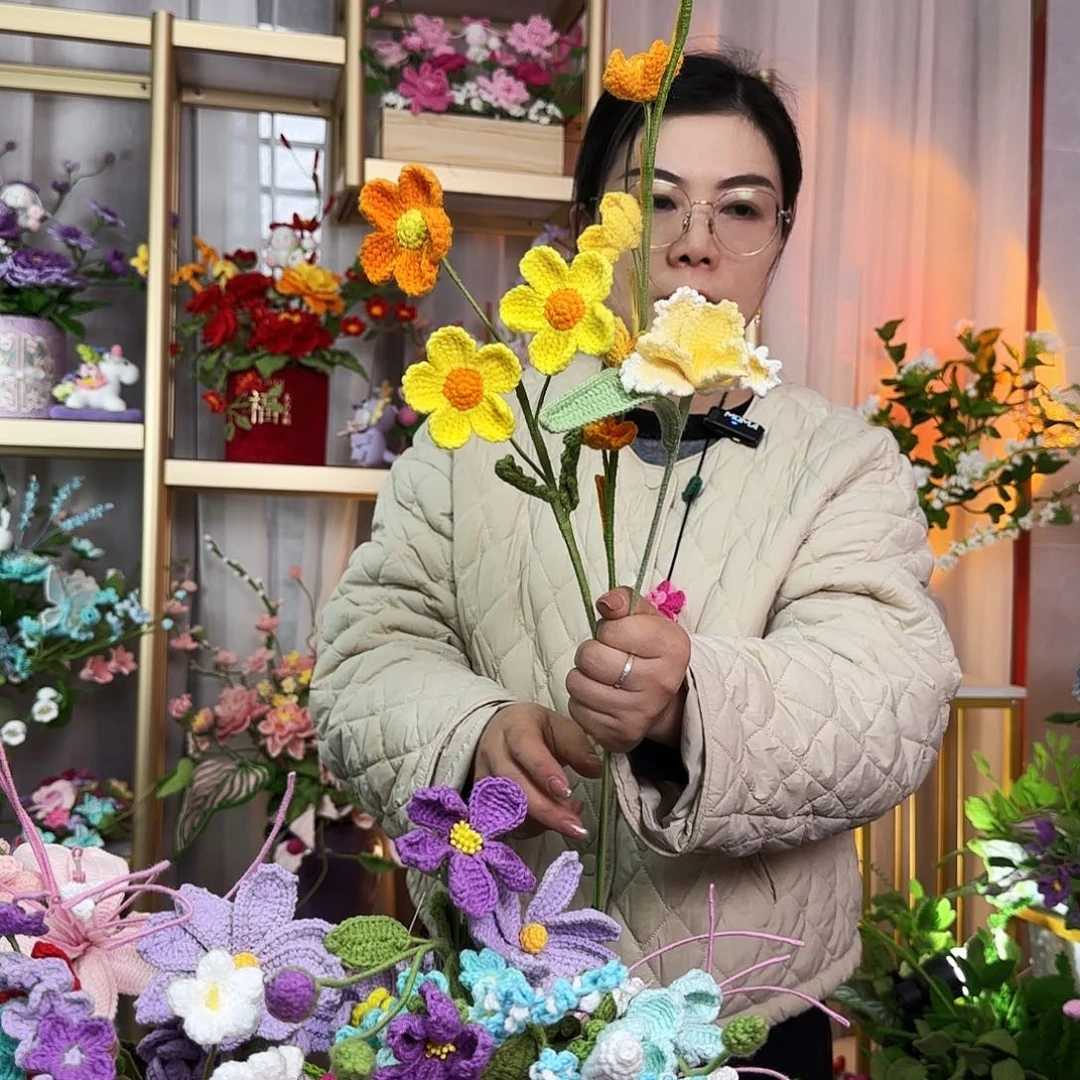 纯手工钩织钩织花束