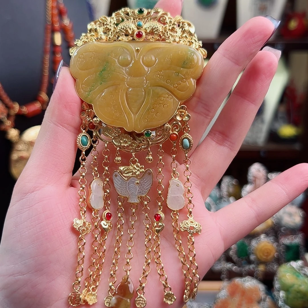 银S925镶嵌翡翠吊坠吊坠