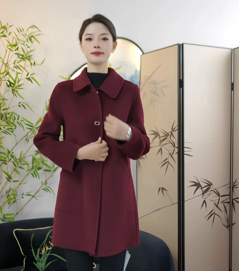 2024新款双面羊毛短外套女显高显瘦洋气百搭时尚款大衣（xd）