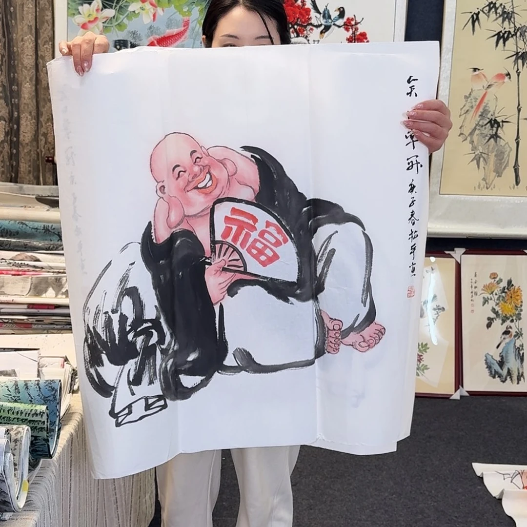 纯手绘国画作品好看斗方