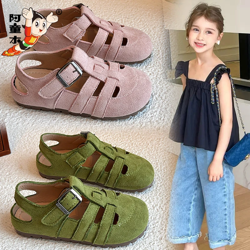 阿童木儿童凉鞋女童夏款2025新款时尚软底勃肯半拖多巴胺公主凉拖
