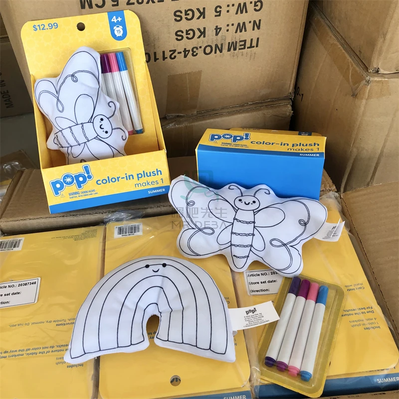 出外单 毛绒彩绘玩具DIY填色创意儿童益智玩具包