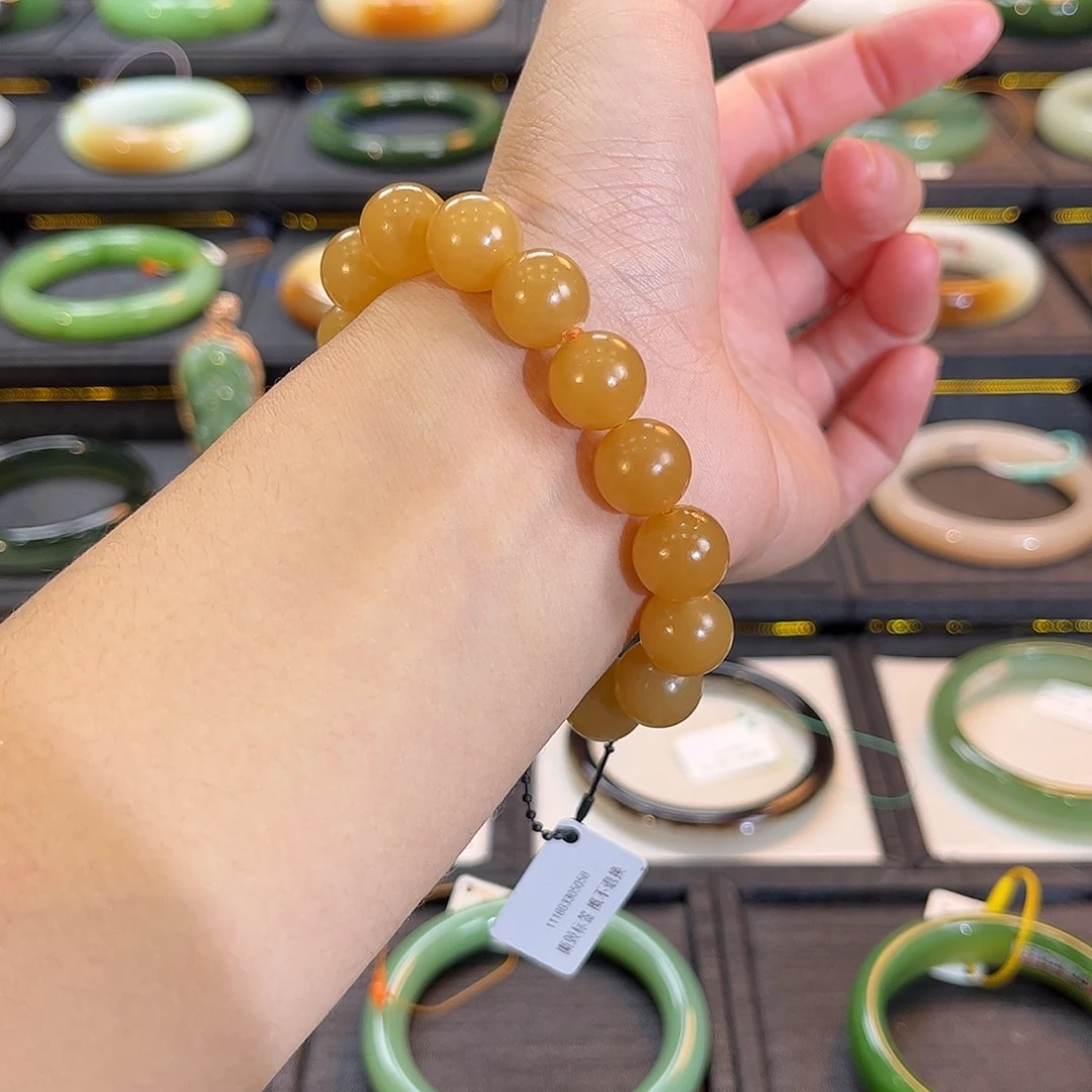 和田玉未镶嵌手镯橘糖12