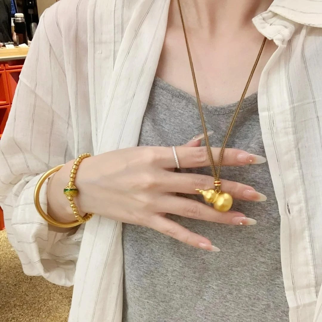 铜合金吊坠 铜合金吊坠合金项链编绳拉丝葫芦转运吊坠