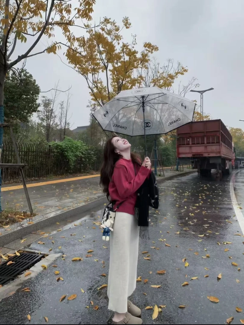 2025秋冬新款气质简约吗玫粉色针织开衫高腰白色半身裙两件套装