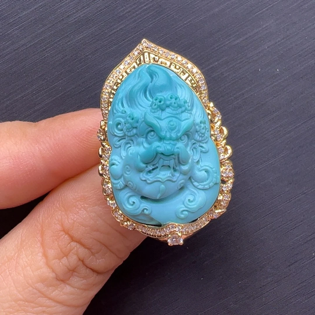 绿松石18K金镶嵌戒指