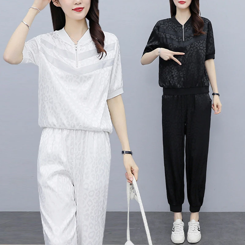 胖妹妹宽松显瘦洋气短袖两件套潮2025夏季新款休闲时尚大码套装女