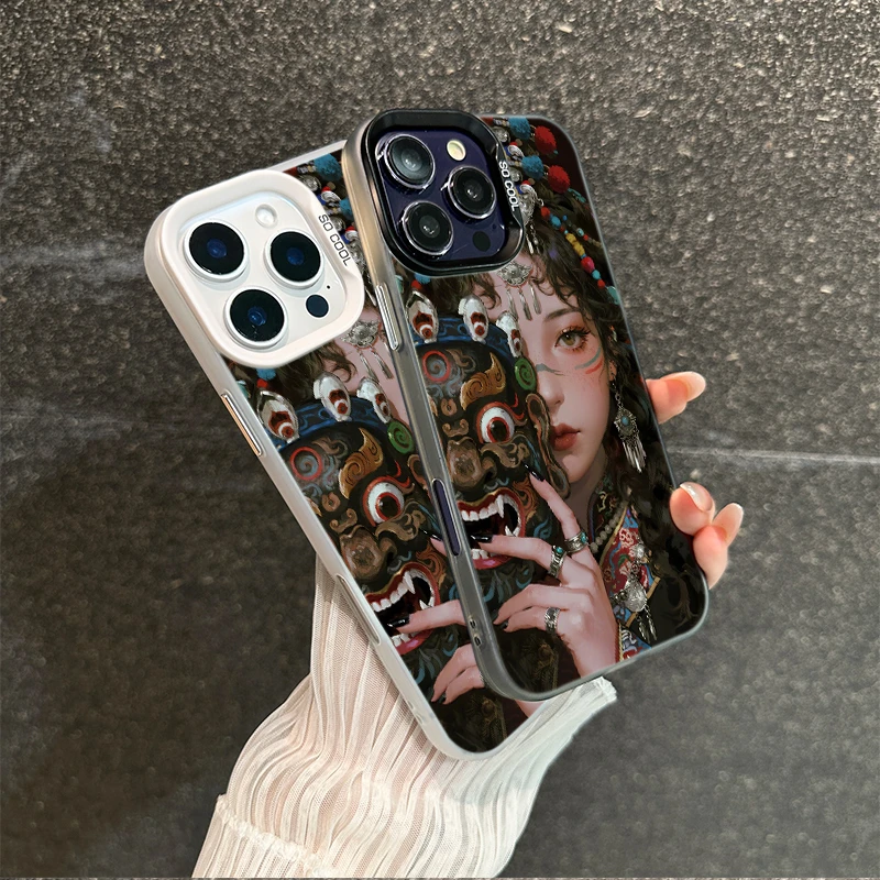 扎基拉姆高级感适用苹果17/华为Pura80/OPPO/vivo/小米彩银手机壳