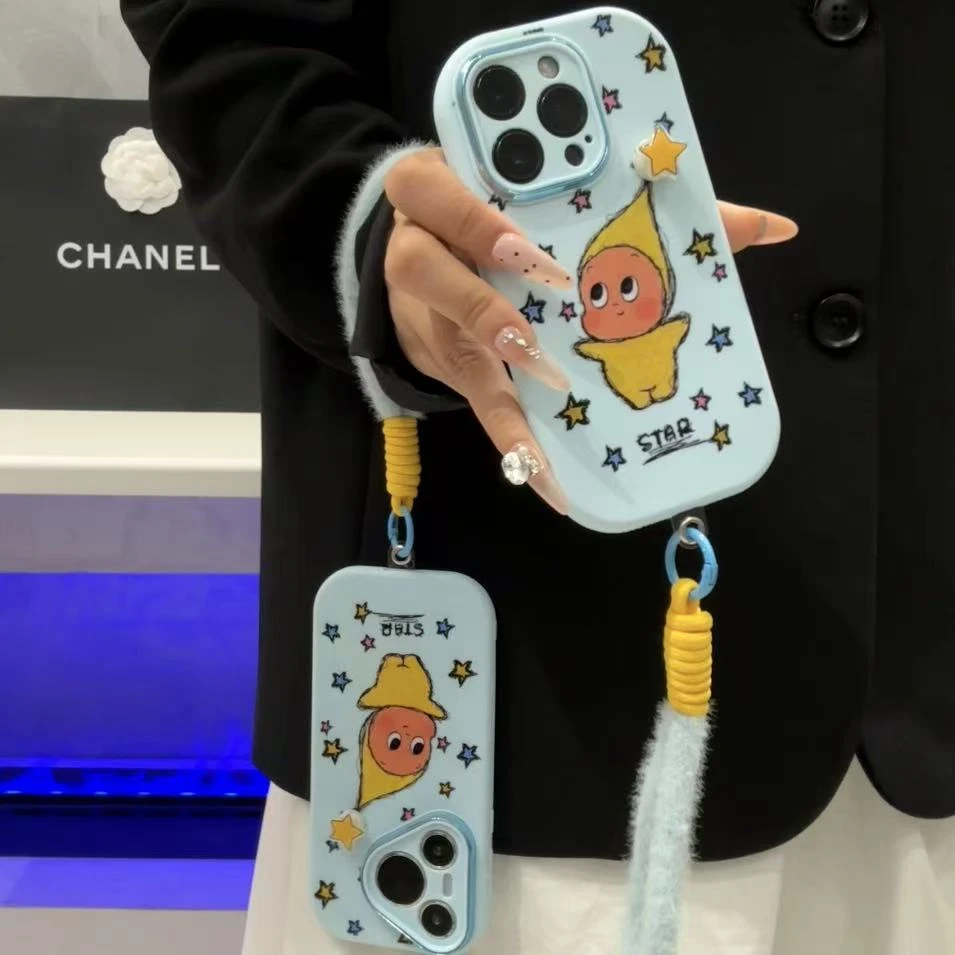 奥菲顿旋转星星人挂绳适用苹果17/16胖子手机壳华为oppo小米vivo