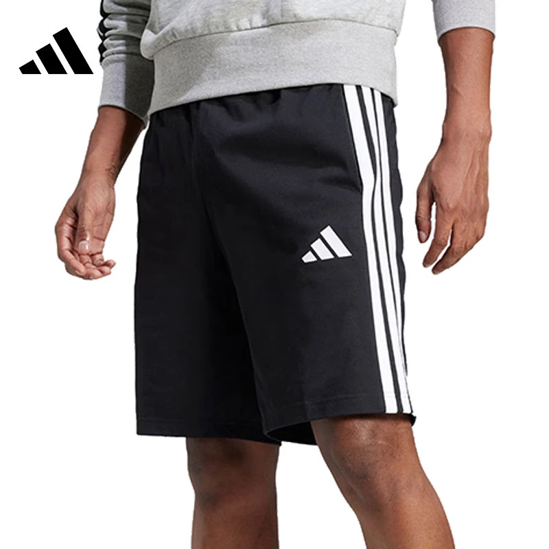 adidas阿迪达斯男子时尚休闲运动健身经典黑白百搭款短裤JE6405