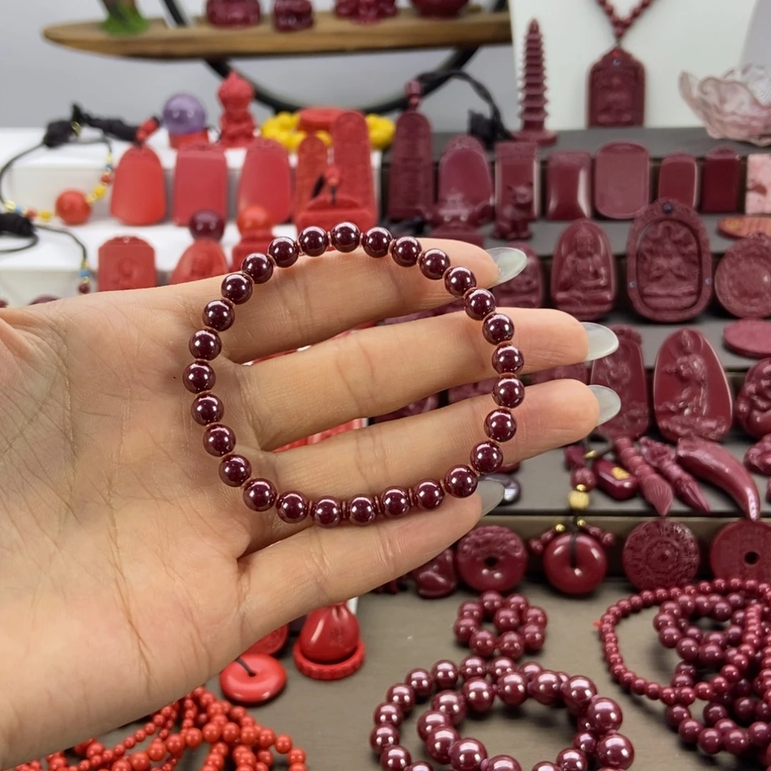天然辰砂原矿6mm手串