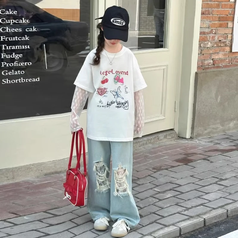 儿童长袖T恤2025新款洋气打底衫春装上衣6-12岁15大童萌娃穿搭