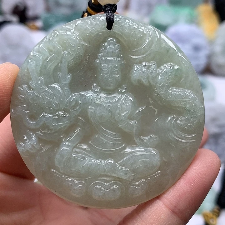 翡翠未镶嵌颈饰玉龙观音福利