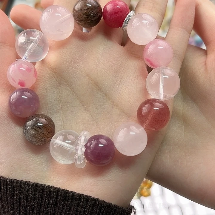 水晶手链未镶嵌粉水晶设计款