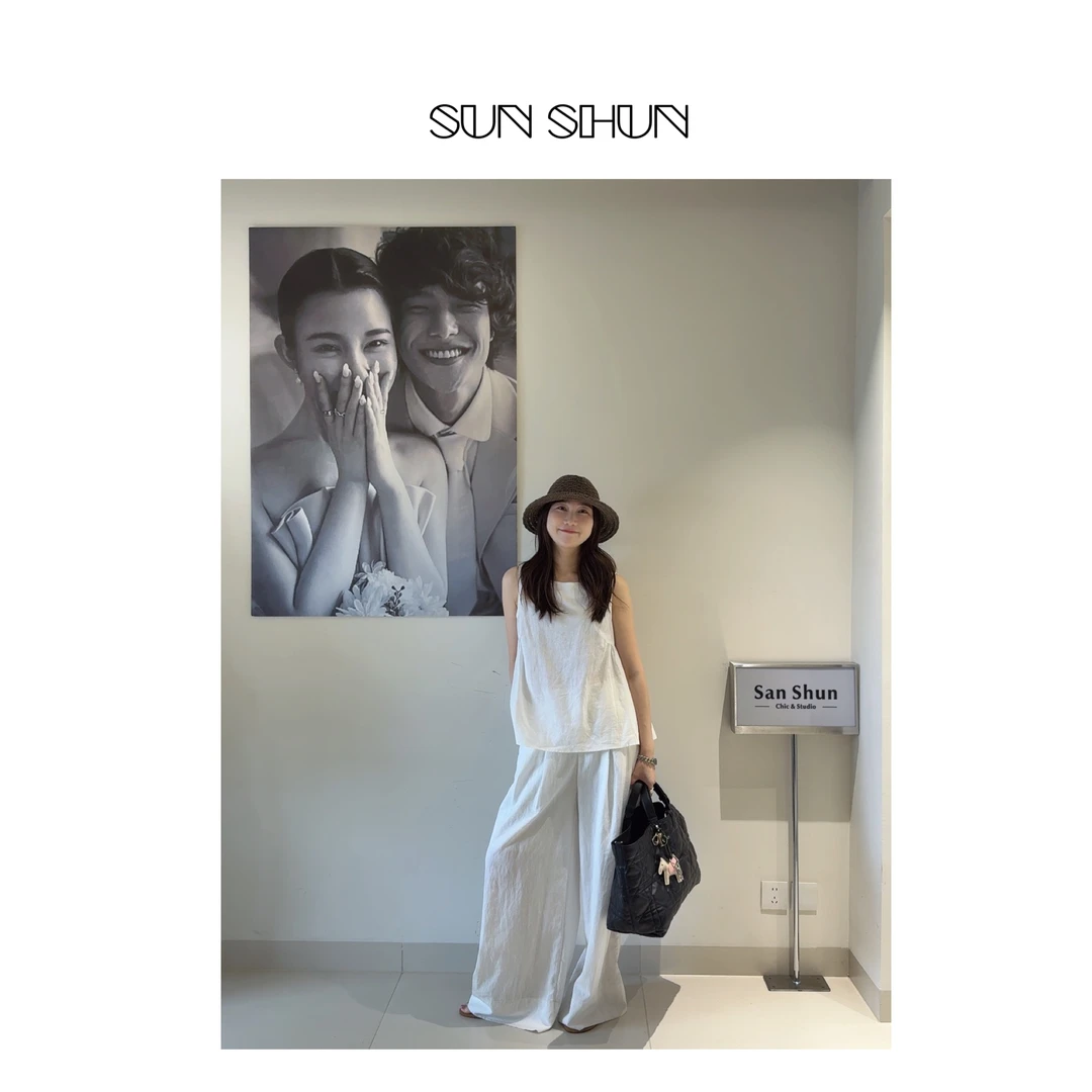 Sanshun-(小闲即欢)- 显瘦夏季棉麻背心宽松凉快百搭休闲