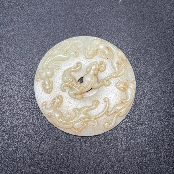 旧藏 和田玉大螭龙壁