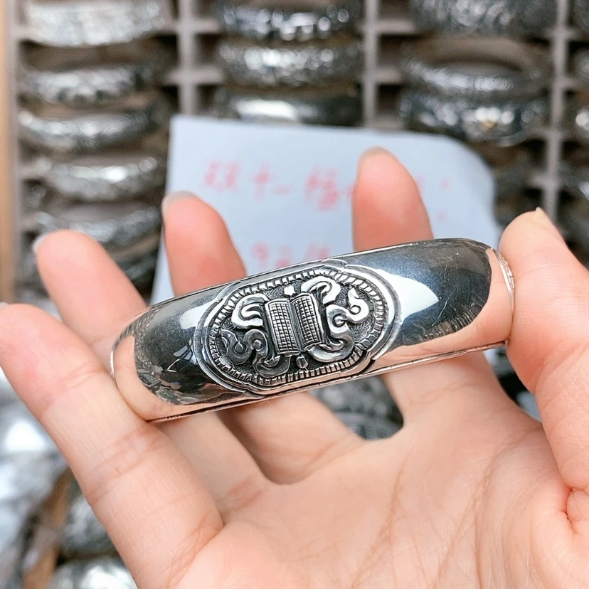 【闪购商品】无足银足银999吉祥四宝手镯