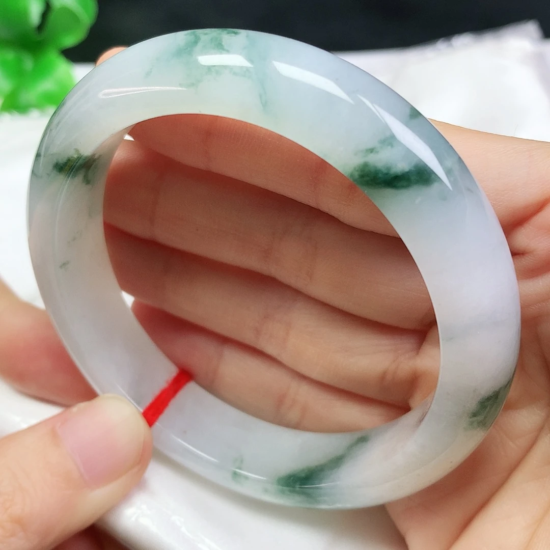 未镶嵌手镯翡翠57.1圈口飘花813