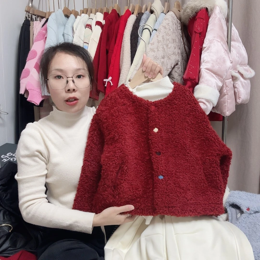 毛毛衣中大童小外套