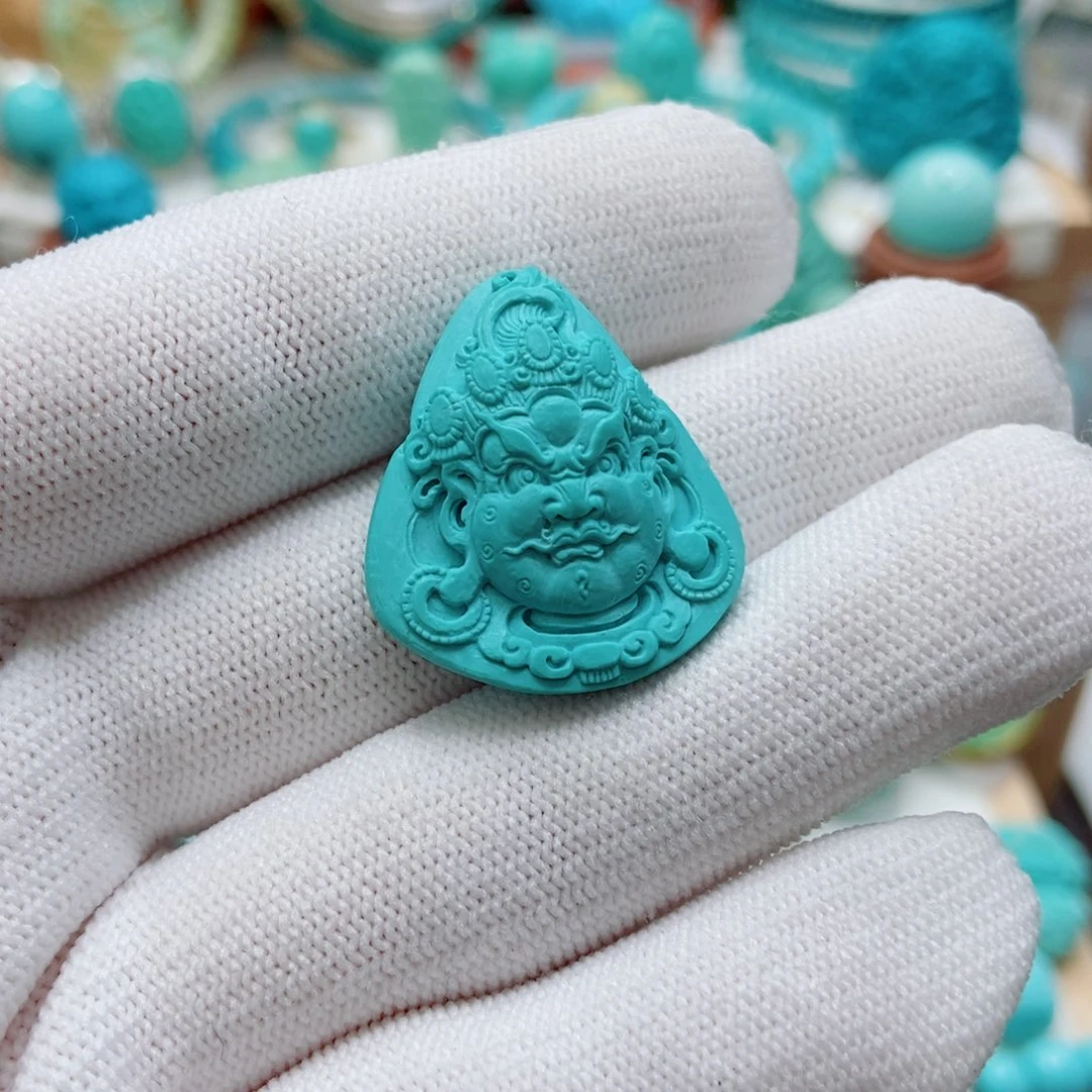 绿松石未镶嵌黄财神