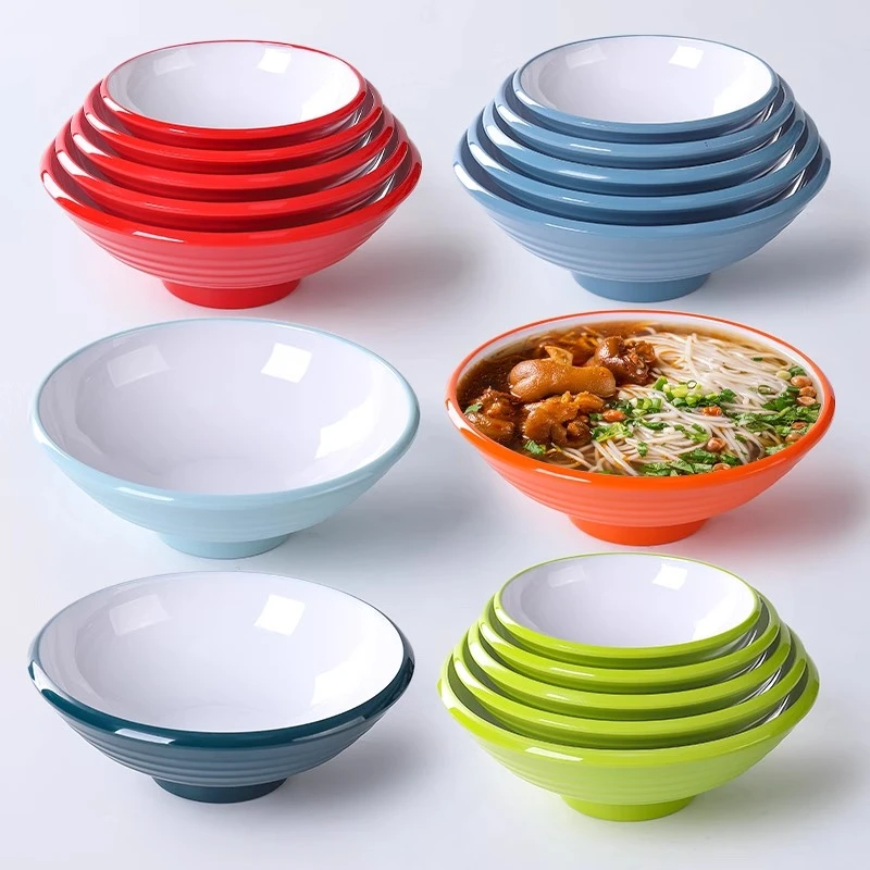 密胺面碗商用双色加厚麻辣烫牛肉面碗汤粉碗重庆小面碗面馆专用碗