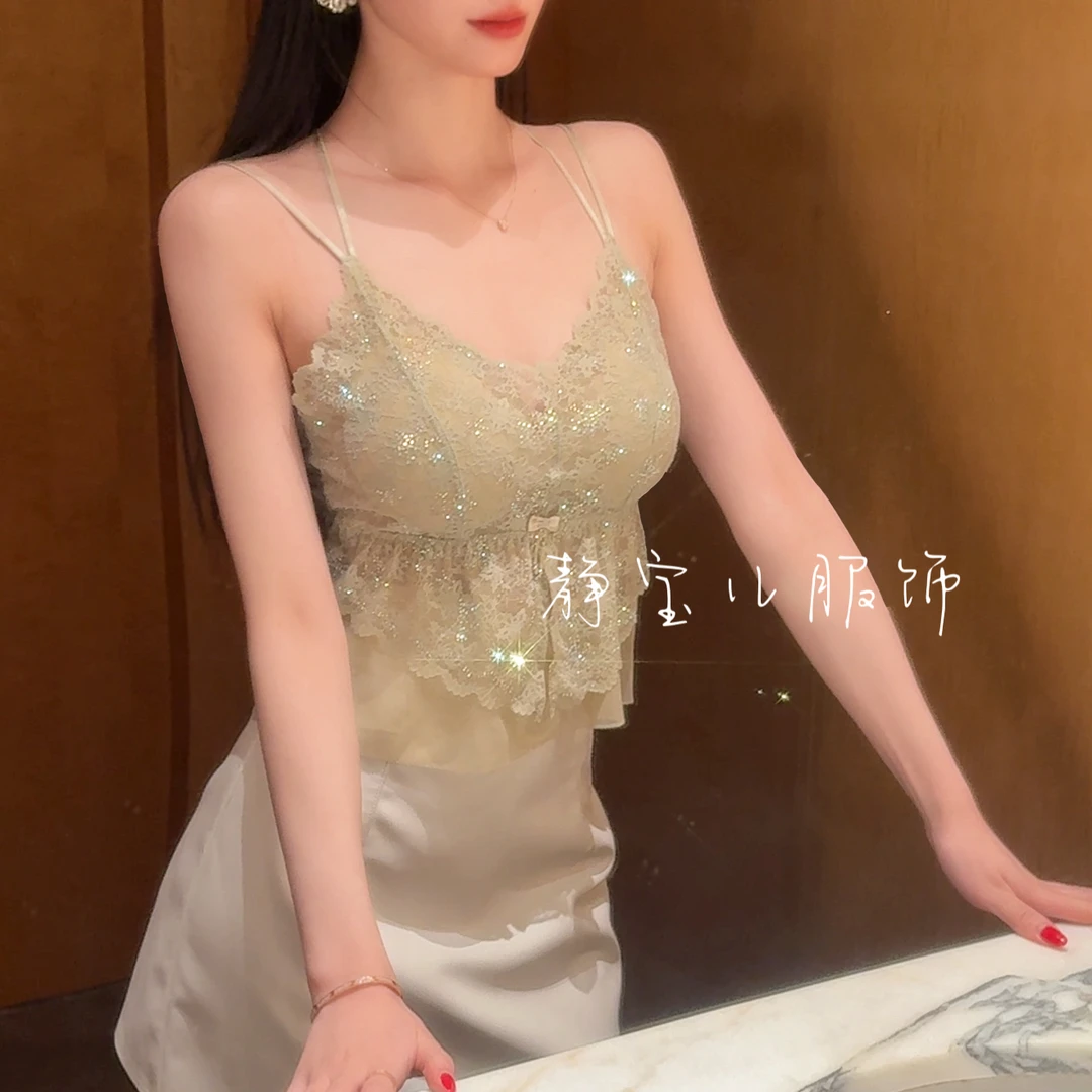 静宝儿【梵卉】法式复古挂脖显瘦修身轻奢小众气质吊带女爆款