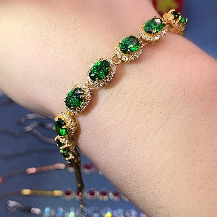 透辉石手链银S925镶嵌