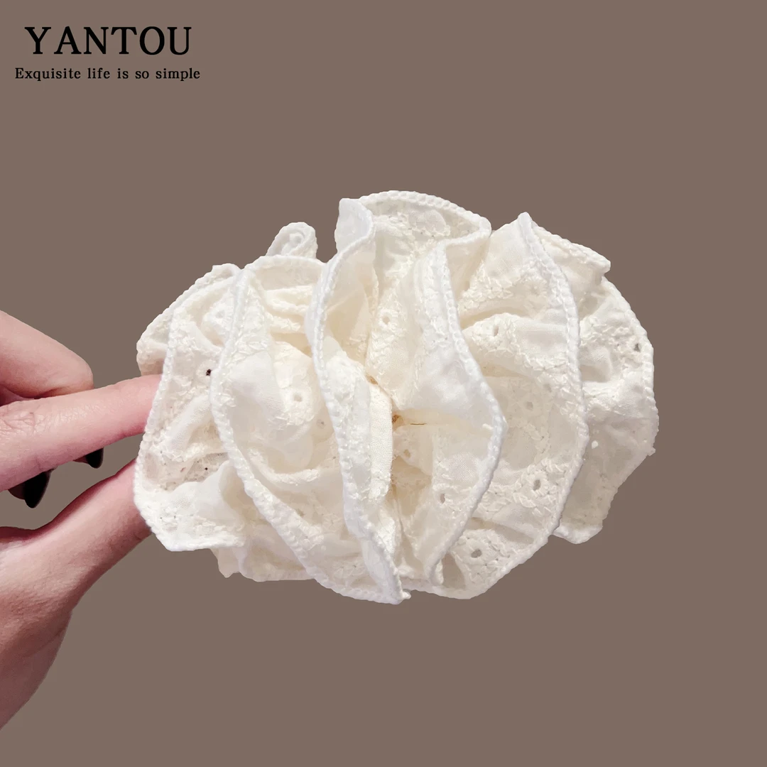 超仙蕾丝花朵~云朵香蕉夹女后脑勺马尾夹高级感竖夹2025新款高端