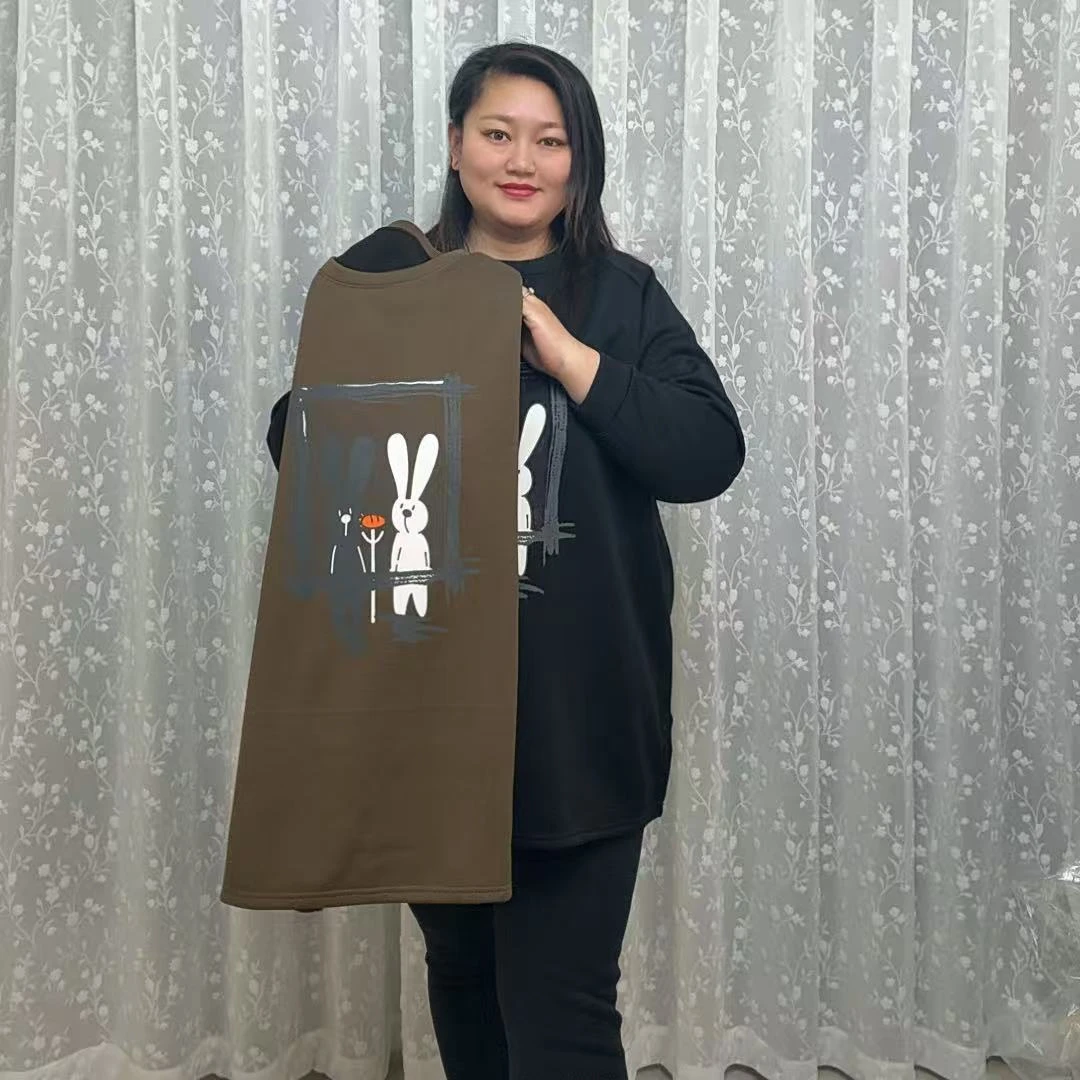 福利兔子加绒长款宽松时尚