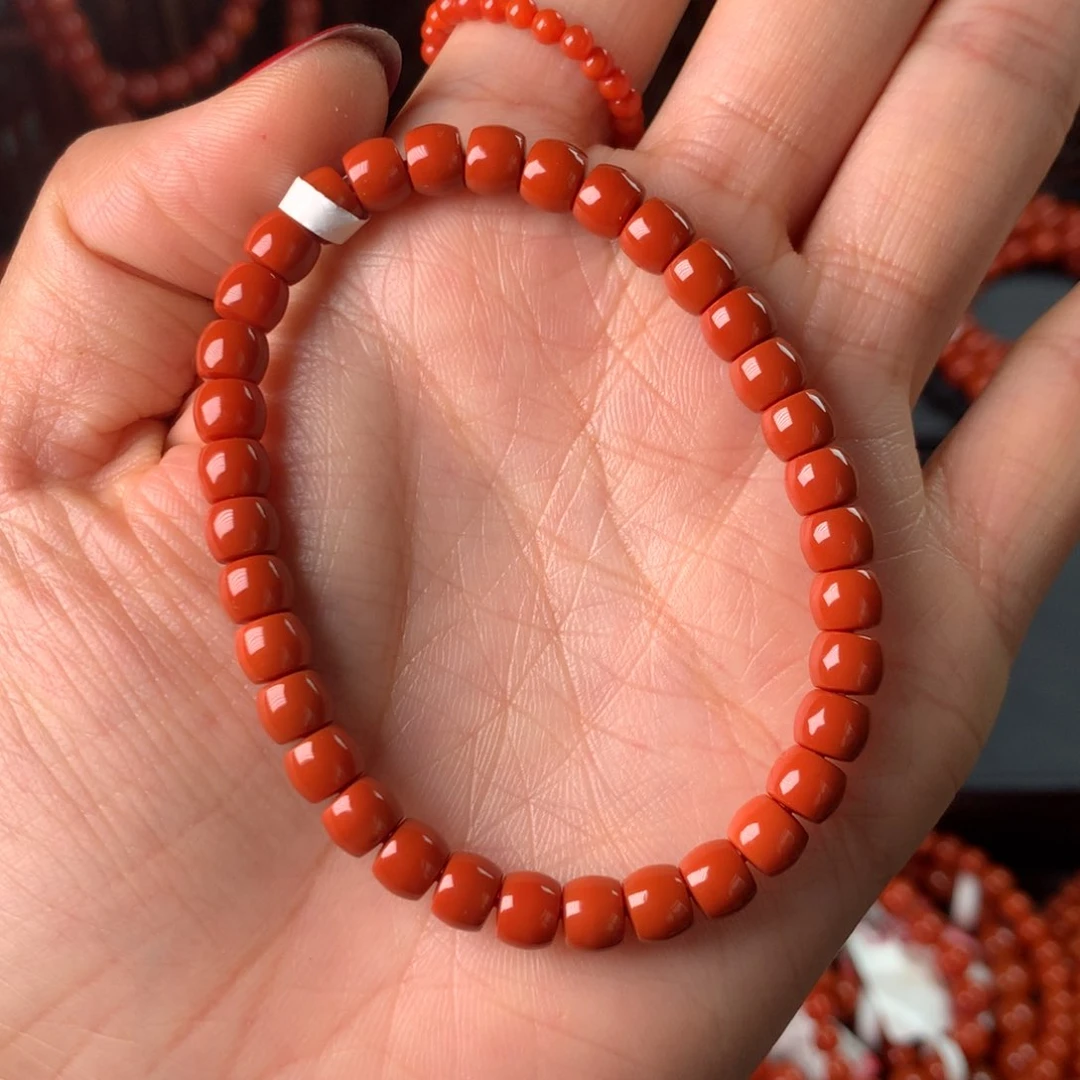 南红玛瑙手链未镶嵌土****桃6m手链糖