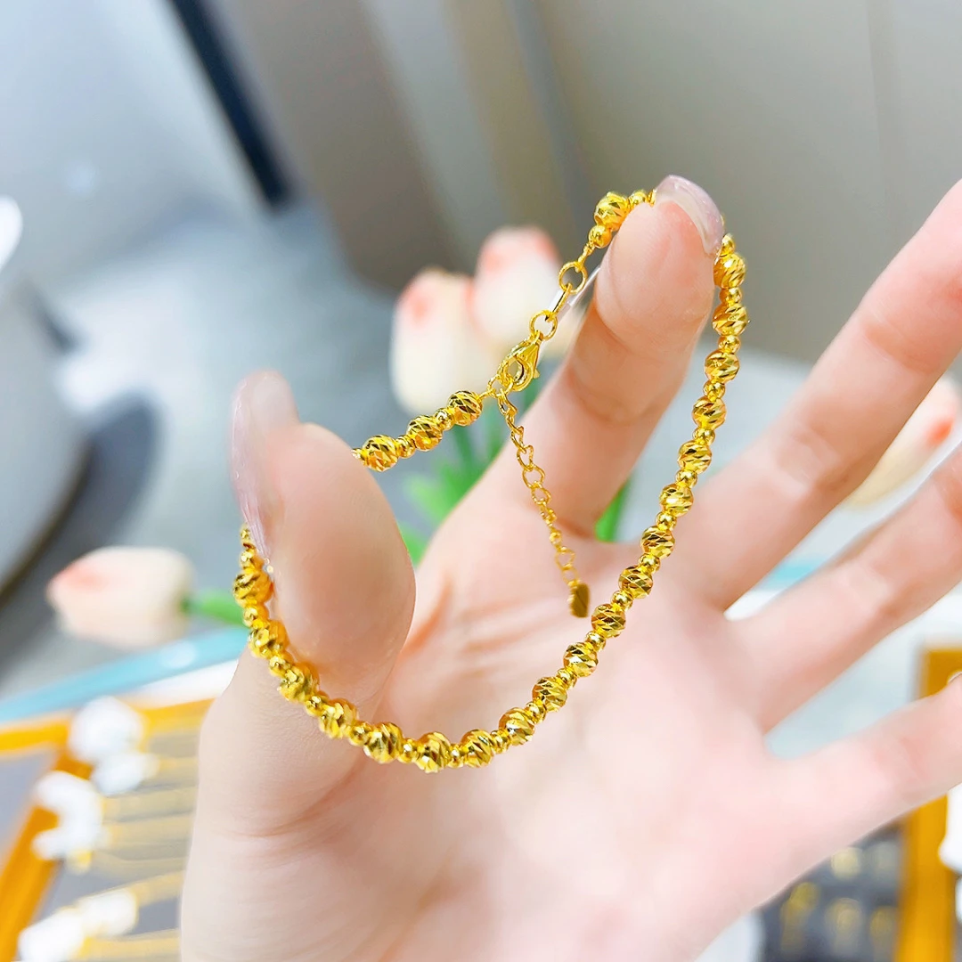 精品5G足金亮闪闪系列不规则镭射满珠手链00688