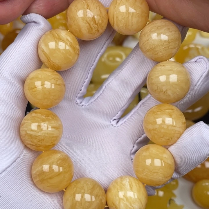 未镶嵌蜜蜡裸石蜜蜡21手串