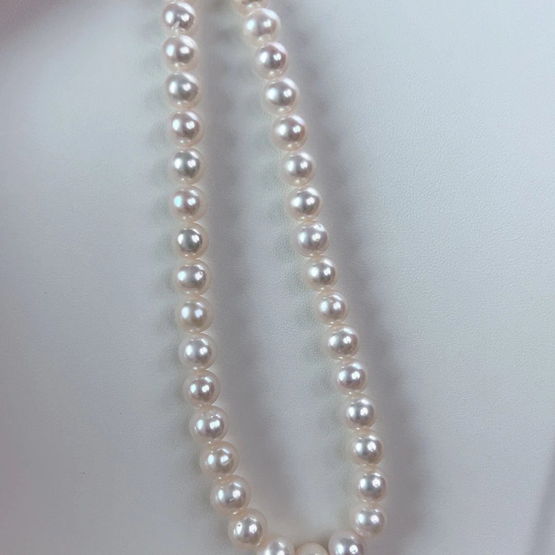 淡水珍珠银S925镶嵌颈饰9-10淡水珍珠