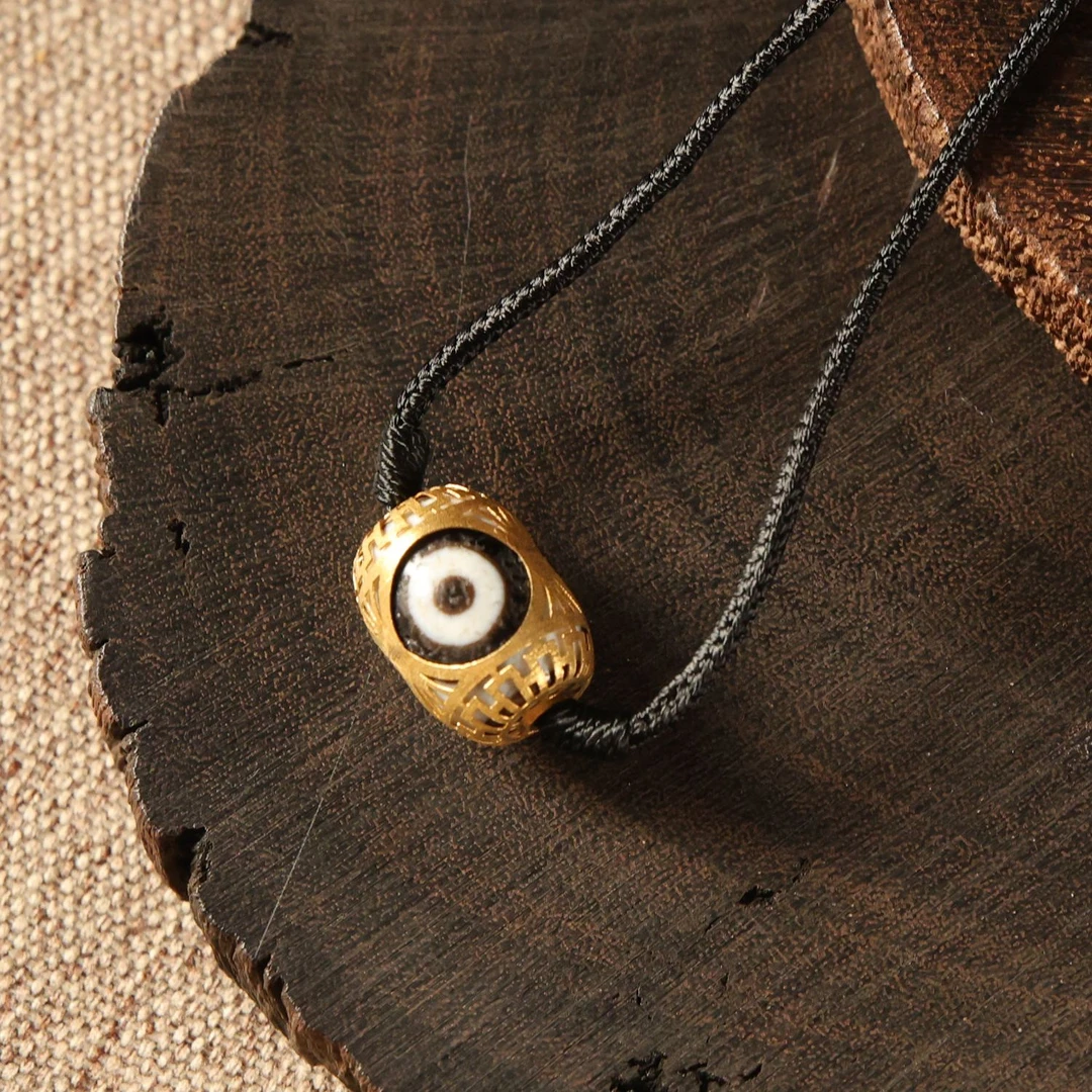 壹加小羊|手工设计玛瑙18k金镶熊猫三Y锁骨链