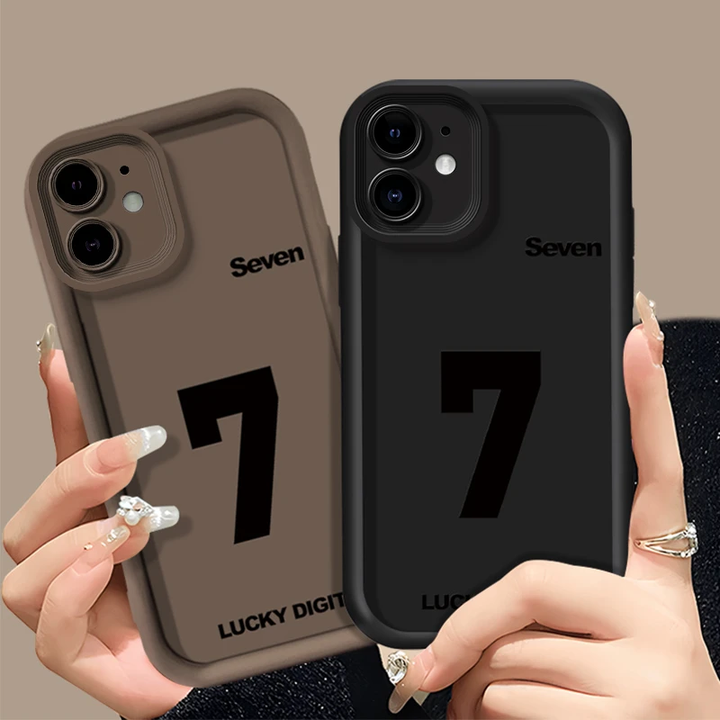适用于【苹果】12个性数字7英文简约防摔硅胶新款手机壳