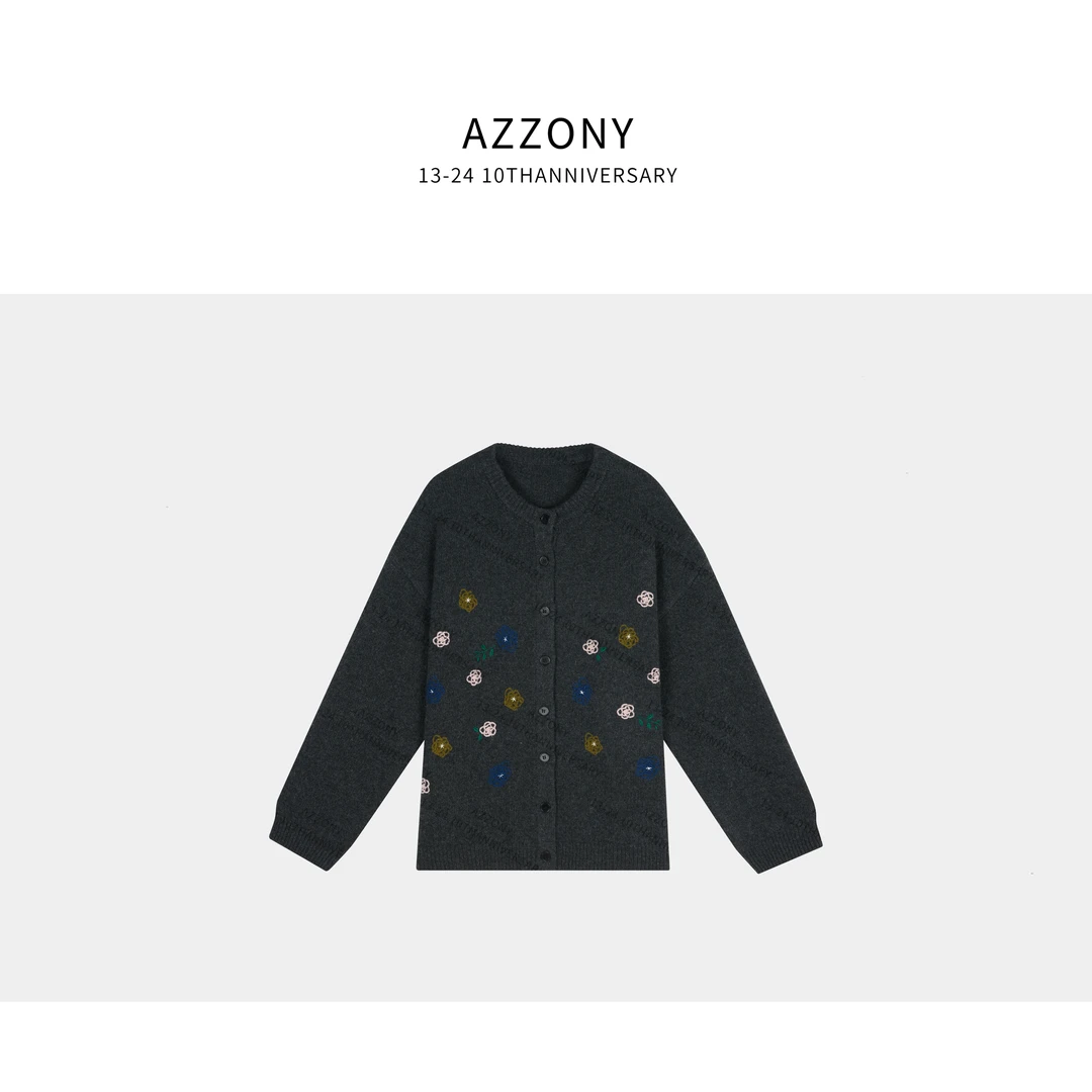 1 YYL  小花朵毛衣开衫 100%羊毛 2025冬款上新winter  802-85791