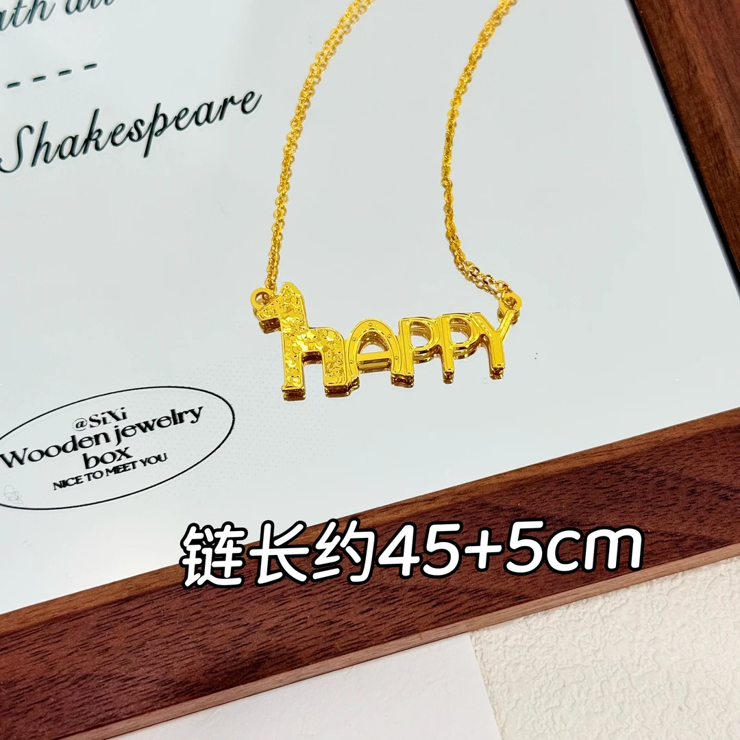 铜合金项链 XL-457新款字母生肖HAPPY小马吊坠精致项链