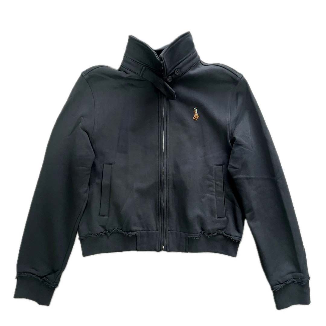 LING玲姐-春季短款立领常规刺绣纯棉修身外套-深灰色#88921